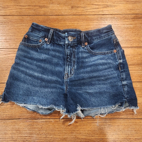 American Eagle Outfitters Distressed Blue Denim Shorts - Picture 1 of 4